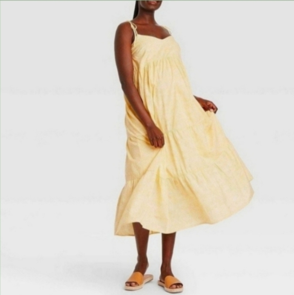 Hatch Light Yellow Midi Dress